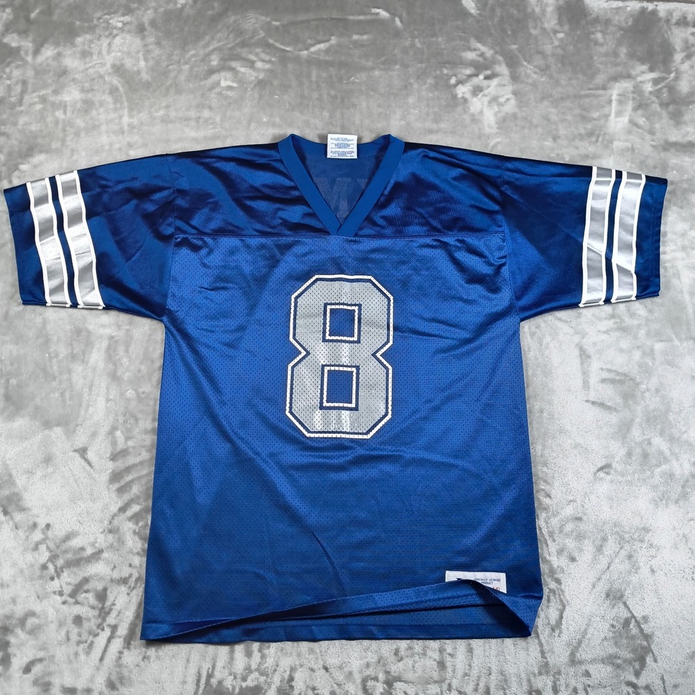 Vintage Dallas Cowboys Jersey Men Medium Troy Aikman Logo Athletic Blue NFL USA